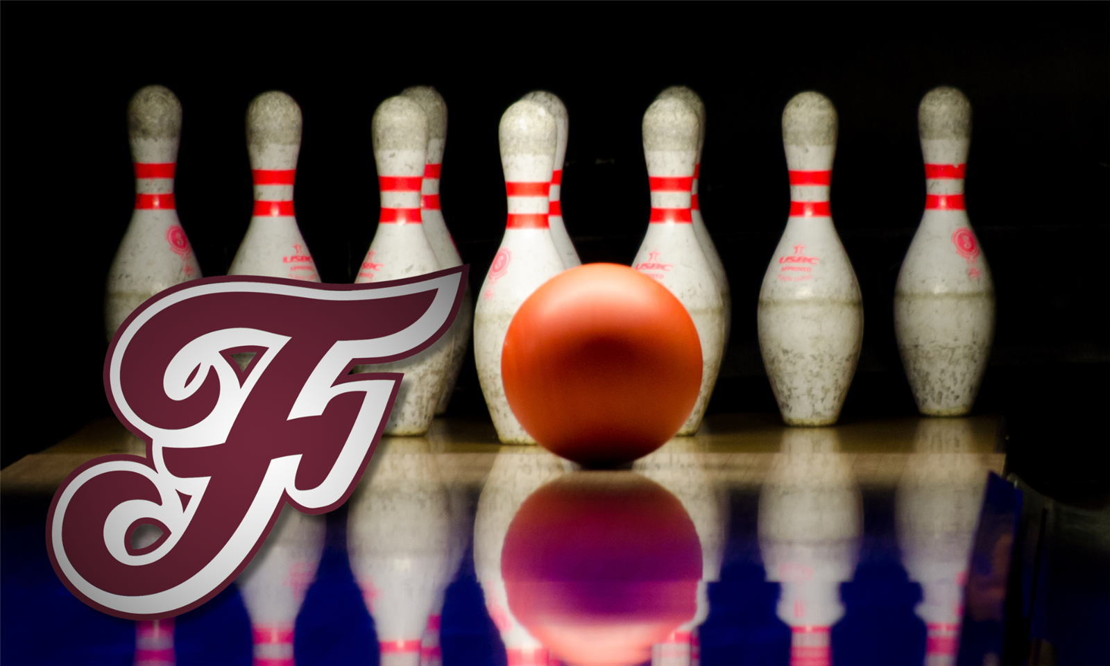Bowling pins with Franklin High Logo